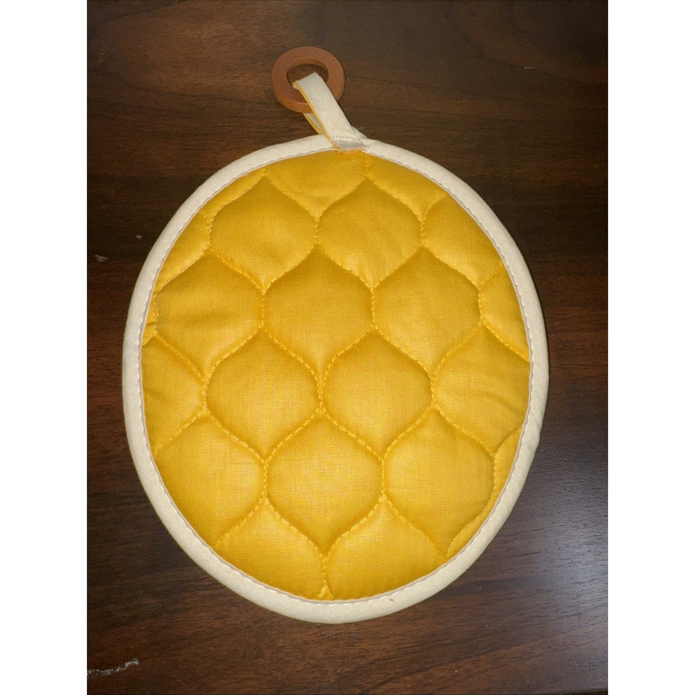 Franco Usa Country Classic Embroideries Oven Potholder Yellow Duck Trivet Oval - Picture 2 of 2